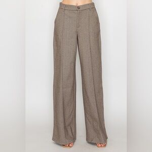 Elegant Brown Women's Wide-Leg Pants